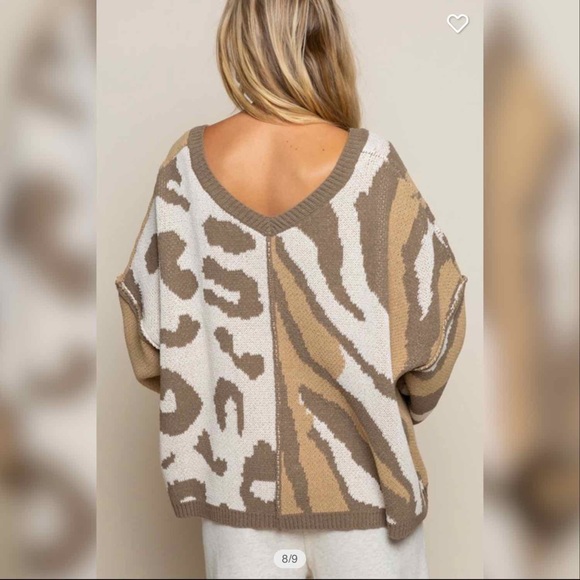 Leslie Sunrise Mixed Print Sweater - Picture 7 of 8